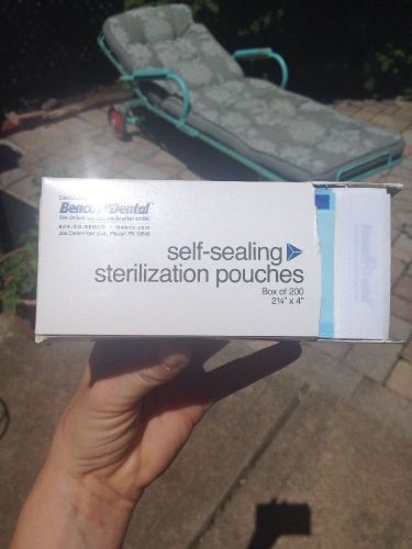 Benco dental self sterilization pouches 2 1/4 x 4&#034; box of 200 for sale