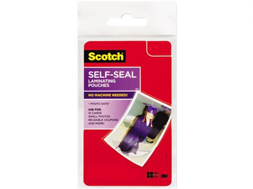 10 Scotch Self-Sealing Laminating Pouches Business Card Size 2 3/5&#034;x4&#034; 66x100mm