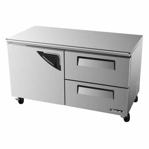 Turbo Air TUR-60SD-D2, 60-inch One-door, Two Drawer Undercounter Refrigerator/Lo