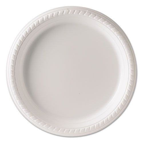 &#034;Plastic Plates, 9 Inches, White, Round, 25/pack, 20 Packs/carton&#034;