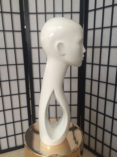 23&#034; Fiberglass Glossy White Female Mannequin For Display Wigs Hats Headsets