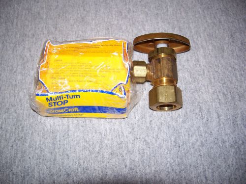 BrassCraft Toilet or Sink Angle Shut Off Valve, 1/2&#034; Brass Compression Fitting