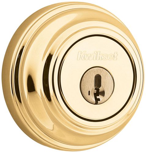 Kwikset 980 3 smt signature series, single cylinder deadbolt polished brass for sale