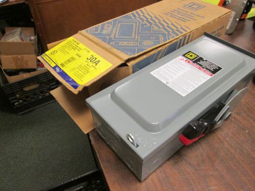 Square D Non-Fusible 3R Safety Switch HU361RB 30A 600V 50/60Hz New Surplus