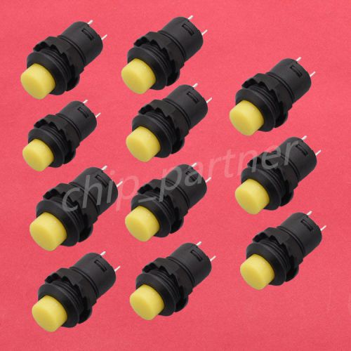 10pcs DS-228 DS-426 Yellow Self-locking Switch Normal Open NO 12mm Round Switch