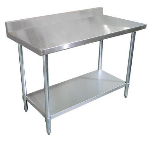 Commercial Kitchen Stainless Steel Work Prep Table 24 x 24 with 4&#034; Backsplash