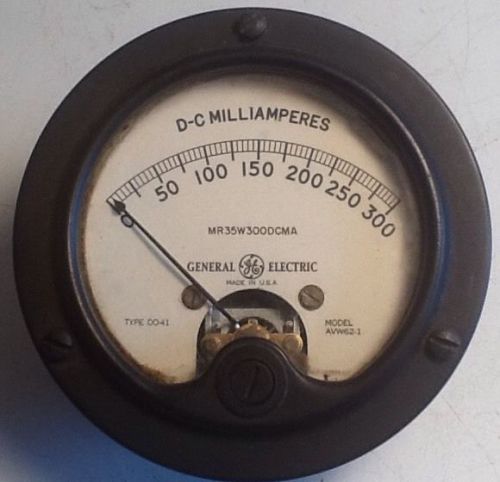 Vintage General Electric D C MILLIAMPERES 0 - 300 Meter ( V G Condition )