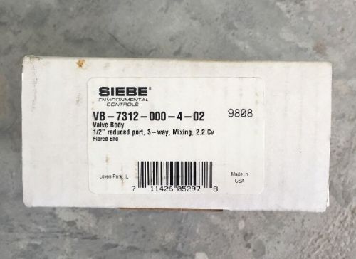 SIEBE VB-000-4-02 Valve Body. 1/2&#039;&#039; Reduced Port, 3 Way, Mixing, 2.2 CV, Flared