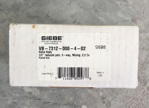 Siebe vb-000-4-02 valve body. 1/2&#039;&#039; reduced port, 3 way, mixing, 2.2 cv, flared for sale