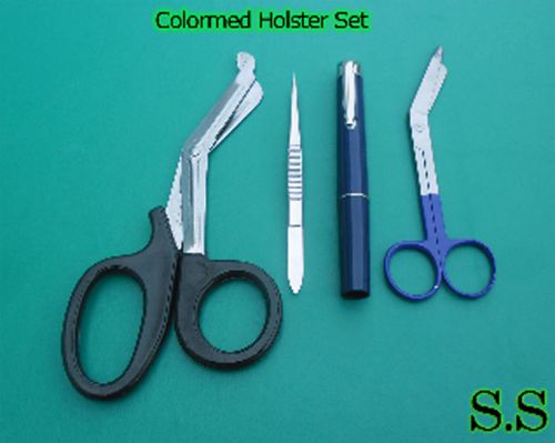 Colormed Holster Set Black EMT Diagnostic Blue Pen+Blue Lister Bandage Scissors