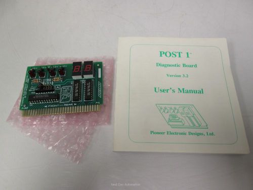 Post 1 Diagnostic Board Version 3.2 w/ User Manual 8-Bit ISA