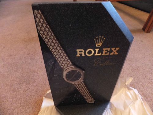 Rolex collectors watch store window display swiss made stone marble $5,000.00!! for sale