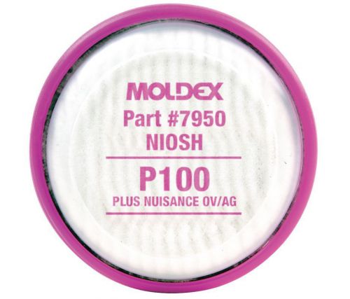 Moldex filter disk, p100 nusiance ov &amp; ag, bayonet, magenta, 1 pair, 7950, /ii2/ for sale
