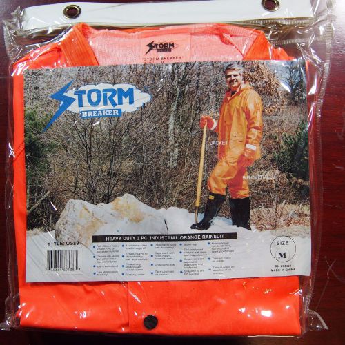 Storm breaker heavy duty 3 pc. industrial orange rain suit, medium os89 (ip4) for sale