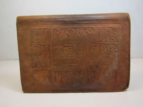 Vintage Brown Leather Book Binder Handbook With Pockets inside