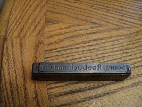 Vintage Sears, Roebuck and Co. Printing Press Ink Stamp Block Printing Tool