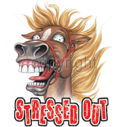 Stressed Horse HEAT PRESS TRANSFER for T Shirt Tote Sweatshirt Quilt Fabric 243c