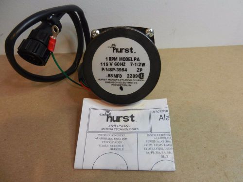 Hurst Emerson PA SP-3954 UXA29379 115V 1RPM .68MFD Instrument Analyzer Motor