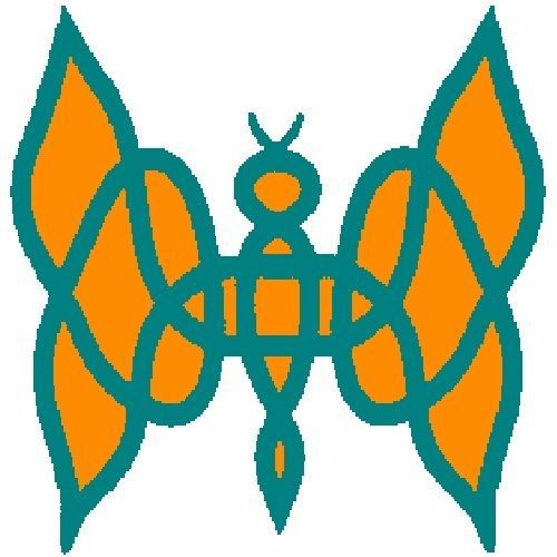30 Custom Teal &amp; Orange Butterfly Personalized Address Labels