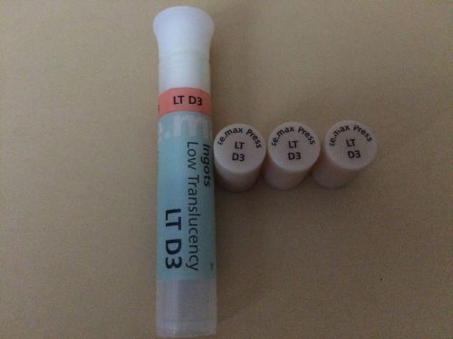 Ivoclar Vivadent e.Max Press LT D3 Low Translucency QTY 3 Ingots