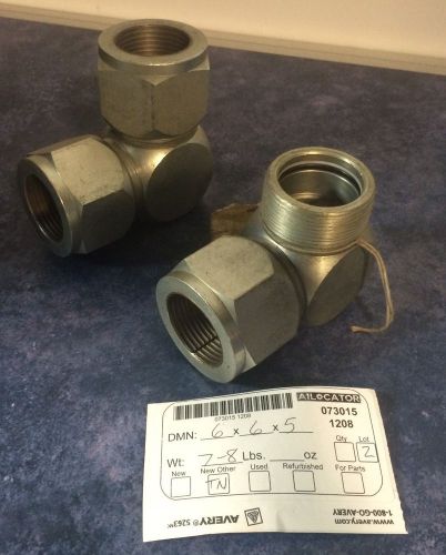 Lot of 2 lenz 500-24 90 degree elbow unions for sale