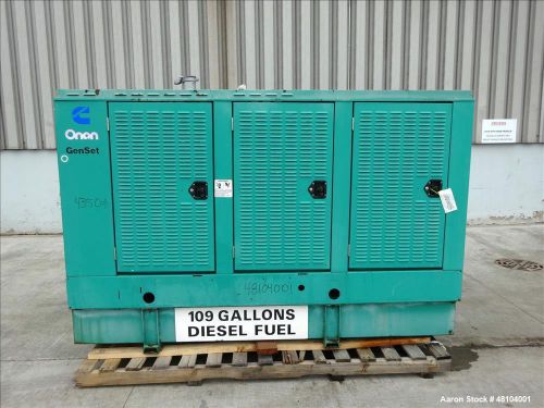 Used- cummins 100 kw standby (90 kw prime)diesel generator set, model dgdb-33825 for sale