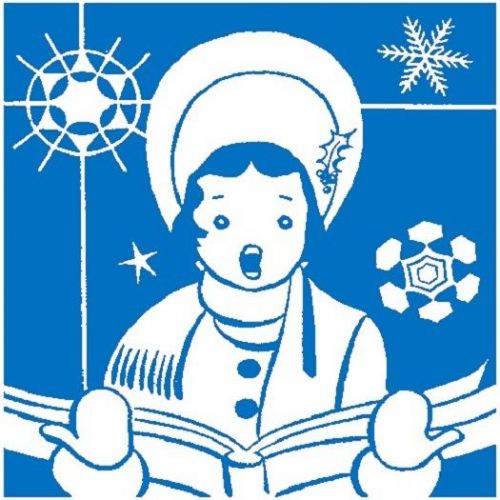 30 Custom Blue Vintage Christmas Caroler Personalized Address Labels