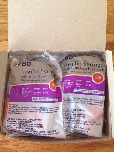 BD Insulin Syringes Ultra Fine 100 Sterile Single Use 10 Packs