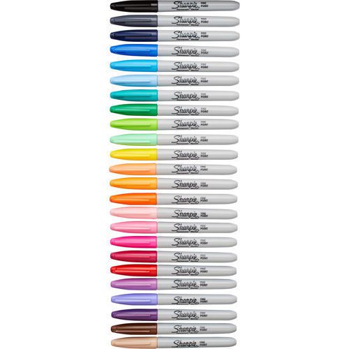 Sharpie - Permanent Marker, Fine, Assorted Colors - 24 Count