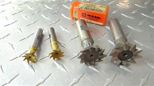 Lot of 4 hss dovetail cutters 3/8&#034; x 45° to  1-3/8&#034; x 60° moon for sale