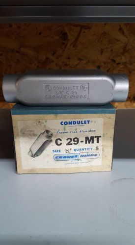 BOX OF 5 CROUSE HINDS C29 3/4&#034; CONDUIT BODY   L125