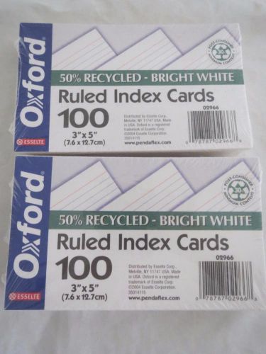 200 index cards 3&#034; x 5 &#034; white, New