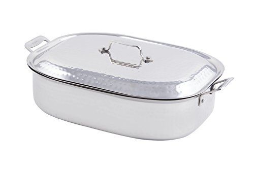 Bon Chef 60004HF Stainless Steel Cucina French Oven with Lid, Hammered Finish, 7