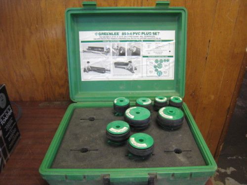 Greenlee 859-4 2&#034; - 4&#034; PVC Plug Set In Case USED FREE SHIPPING