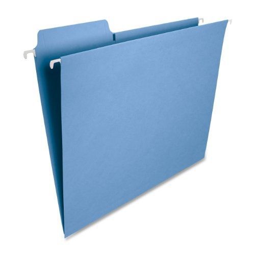Smead FasTab? Hanging File Folder, 1/3-Cut Built-In Tab, Letter Size, Blue, 20