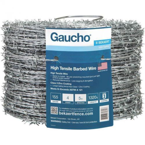 15.5Ga 4-Point Barb Wire Class 3 Bekaert Corp Barbed Wire 118293 Gray