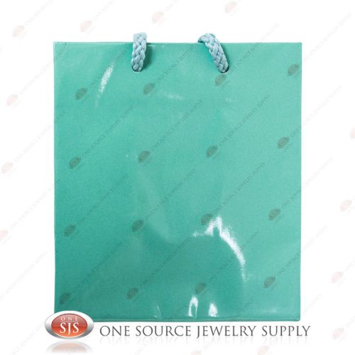 100 Solid Teal Blue Tote Gift Merchandise Bags 4&#034; x 2 3/4&#034; x 4 1/2&#034;H