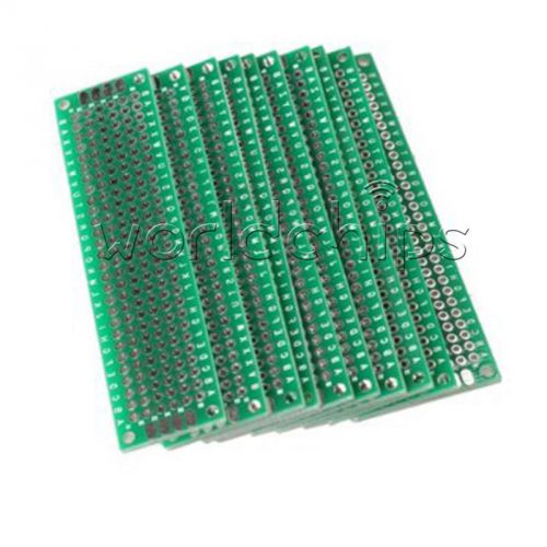 10pcs double side prototype pcb bread board tinned universal 2x8 cm fr4 for sale