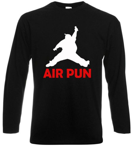 Air Pun Big Pun Rapper Hip Hop Music Logo Long Sleeve Black T-Shirt Size S-3XL