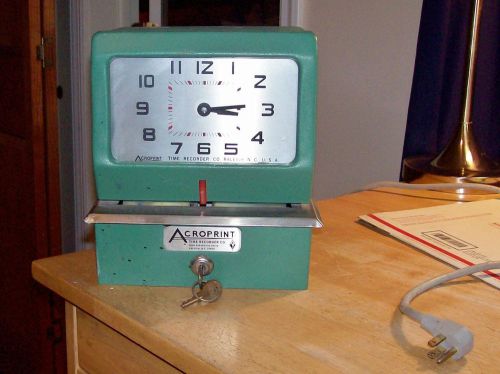 1980s-90s Acroprint Electric Print Time Clock No.150QR4 Original+Working AS-IS!