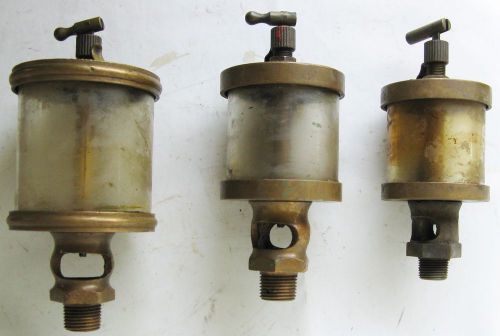 VINTAGE OILER DRIP LUBRICATOR LOT OF 3 STATIONARY ENGINE TRACTION HIT MISS #1