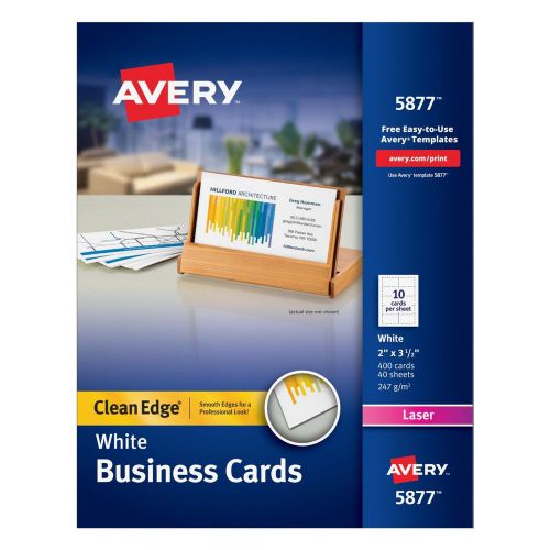 Avery White Clean Edge Two Sided Laser Business Cards 2 x 3.5 Inches Box of 4...