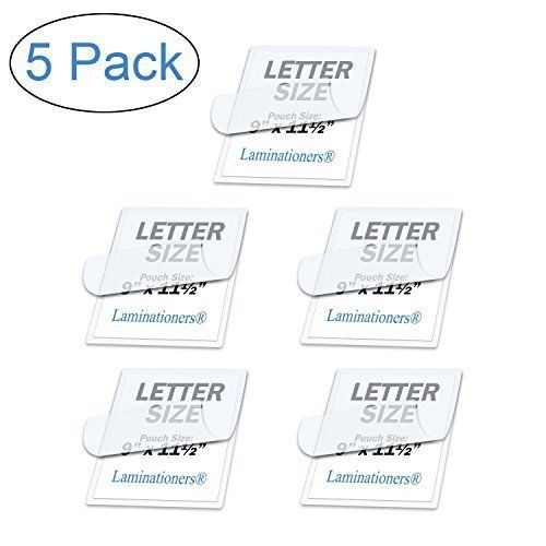 3 Mil Clear Letter Size Thermal Laminating Pouches Pack of 5 - 9 X 11.5 - Qty -