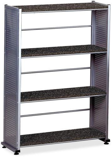 Contemporary Four Shelf Storage Organizer Accent Shelving Home Furniture Black