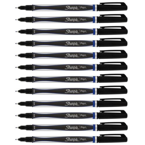 Sharpie Plastic Point Permanent Pen, Blue Ink, Medium, Pack of 4 Dozen
