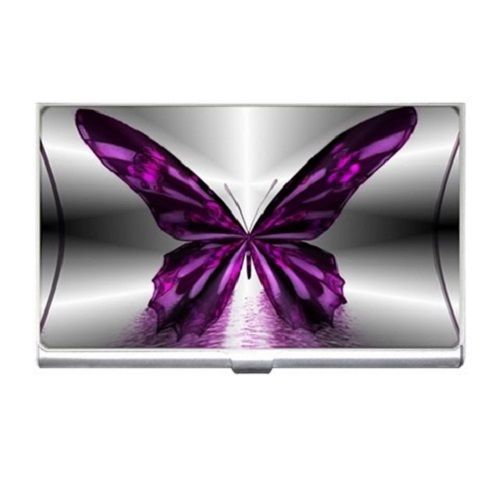 Beautiful Purple Butterflies - Business Name Credit Id Card Holder