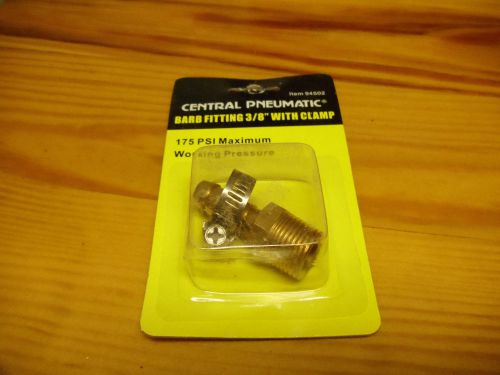 AIR HOSE BRASS BARB FITTING 3/8&#034; WITH CLAMP  **MAKE NEW END ON AIR HOSE