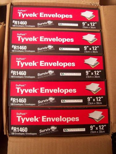 5 Boxes Tyvek Quality Park R1460 Open-end Envelope - #10 1/2 [9&#034; X 12&#034;] 14lb