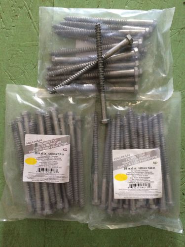 105 hillman 3/8&#034; x 6&#034; hex lag screw bolts galvanized deck house new free ship for sale