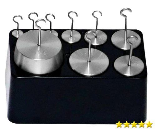 Troemner stainless steel double hooked weights (set of 9), new for sale